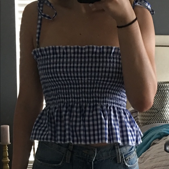 LF Plaid Tie Top - Picture 3 of 5